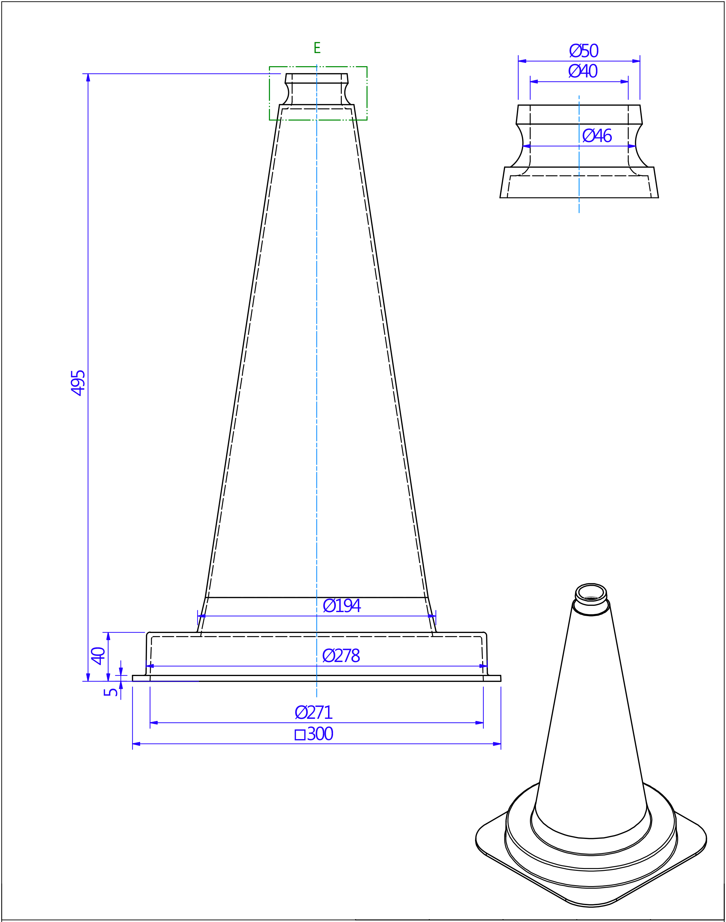 Schéma technique du cône de signalisation