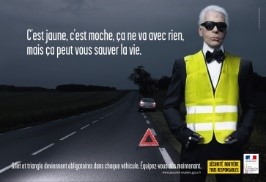 Karl Lagerfeld publicité sécurité routière